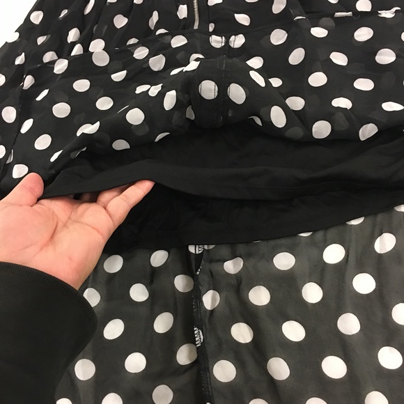 D-signed Disney High Low Skirt Sz L Black and White Polka Dot - Picture 6 of 9